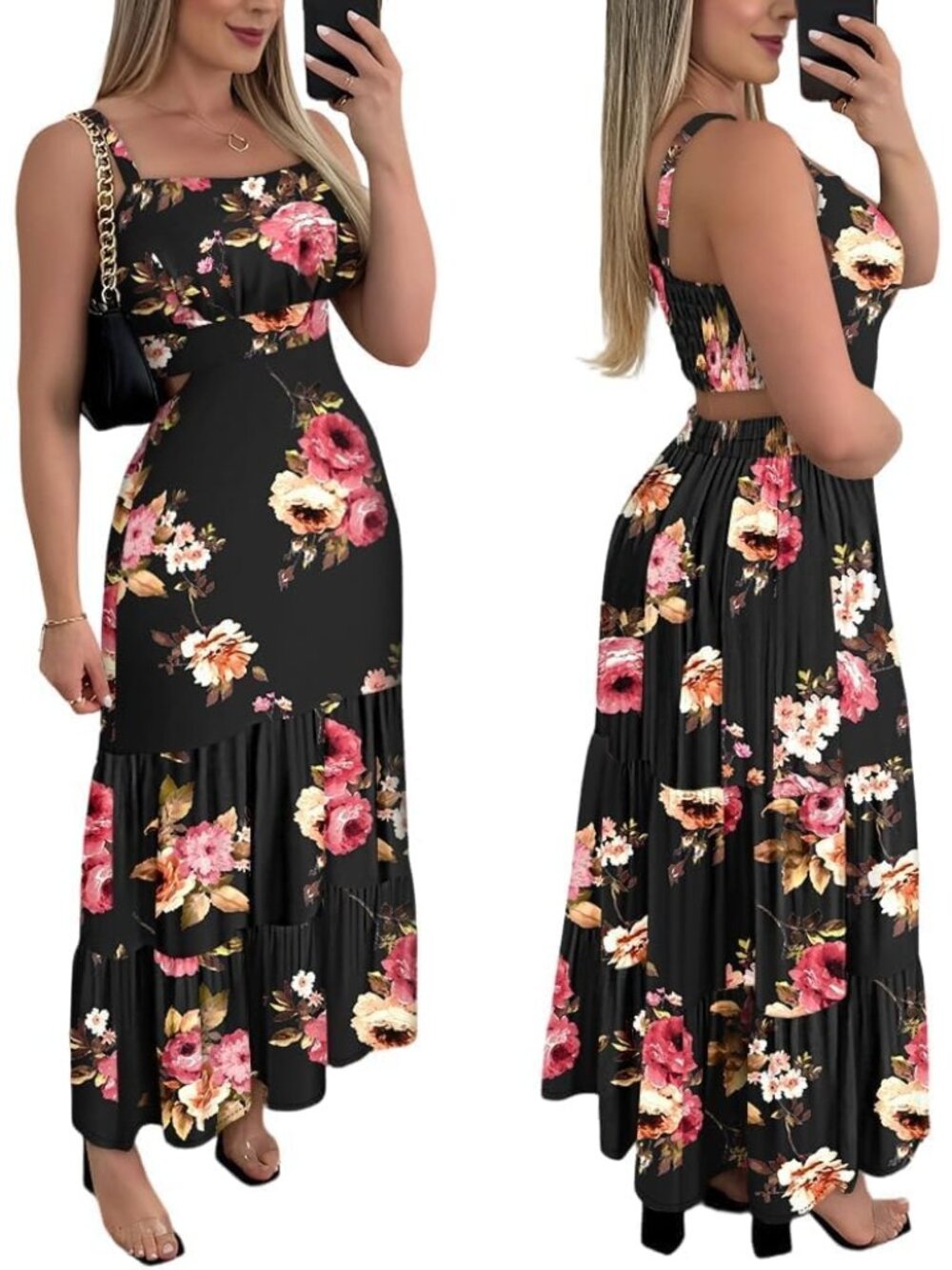 Womens Summer Dresses Cut Out Boho Maxi Sundress
